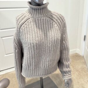 H&M Women’s XS Taupe Knit Turtleneck Sweater